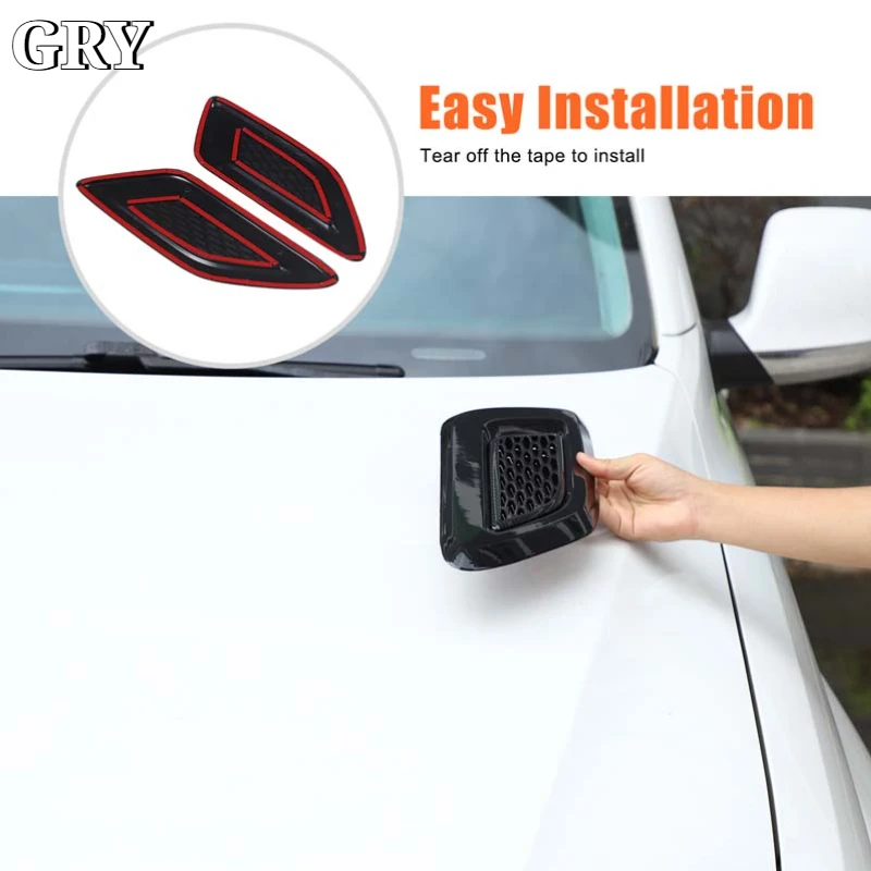 Car Hood Air Vent Cover Trim For Volkswagen Amarok 2011-2018 ABS Carbon Fiber Exterior Car Accessories