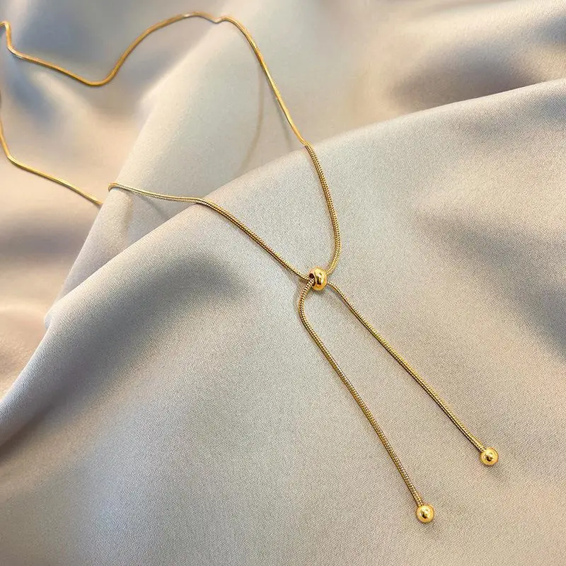 Unique Design Line Pull Necklace for Women, Minimalist Style Accessory, Simple Clavicle Chain, Choker Necklace