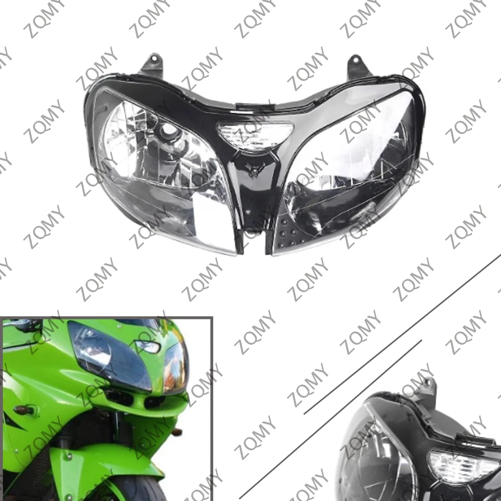

Передняя фара в сборе для мотоцикла для Kawasaki ZX9R 2000-2003 и ZX6R 2000-2002 и ZZR600 ZX600J 2000-2008