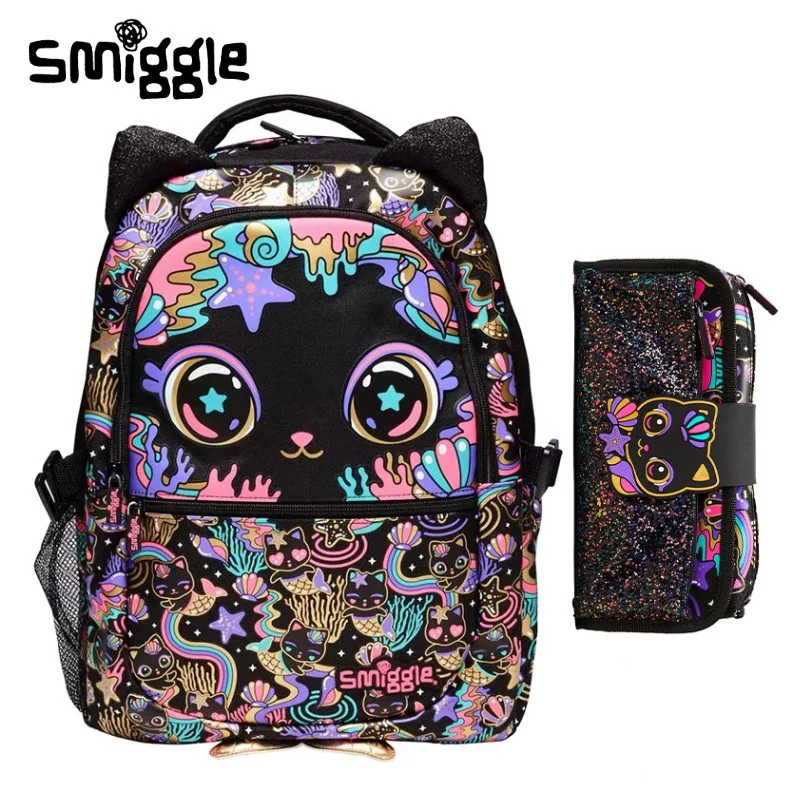 Genuine Australia Smiggle Cat and Fish Backpacks Children Study Stationery Student School Bag Pencil Bag