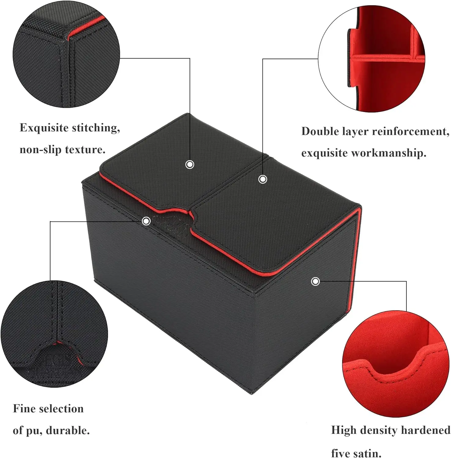 Card Case Card Box Magic TCG Mid Large Deck Case Solid Color Storage Box Top Side-Loading Toy Game Collection Cards