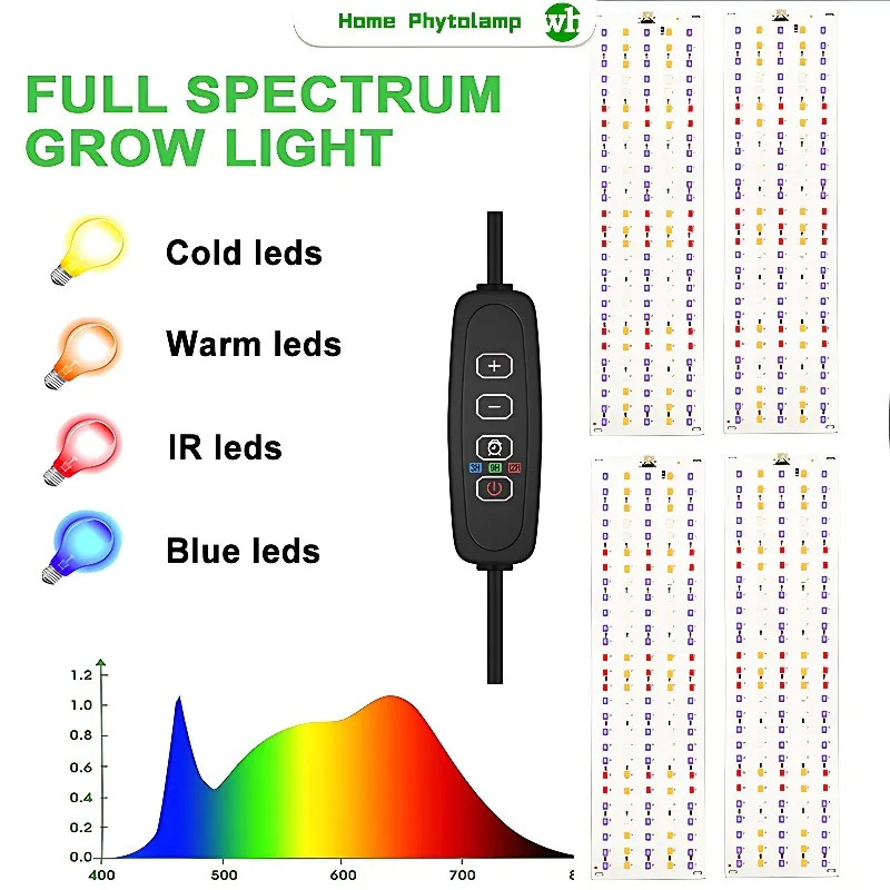 Full Spectrum Phytolamp for Plant Led One To Four Timed Dimmable Quantum Board Grow Light for Indoor Greenhouse Aquarium Lamp