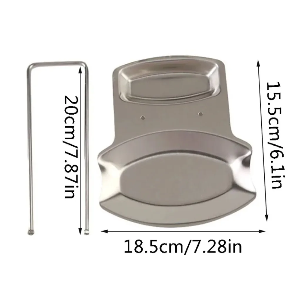 Stainless Steel Pan Pot Cover Stand Silver Color Soup Spoon Holder Drain Rack Stove Organizer Storage Kitchen Accessories image 4