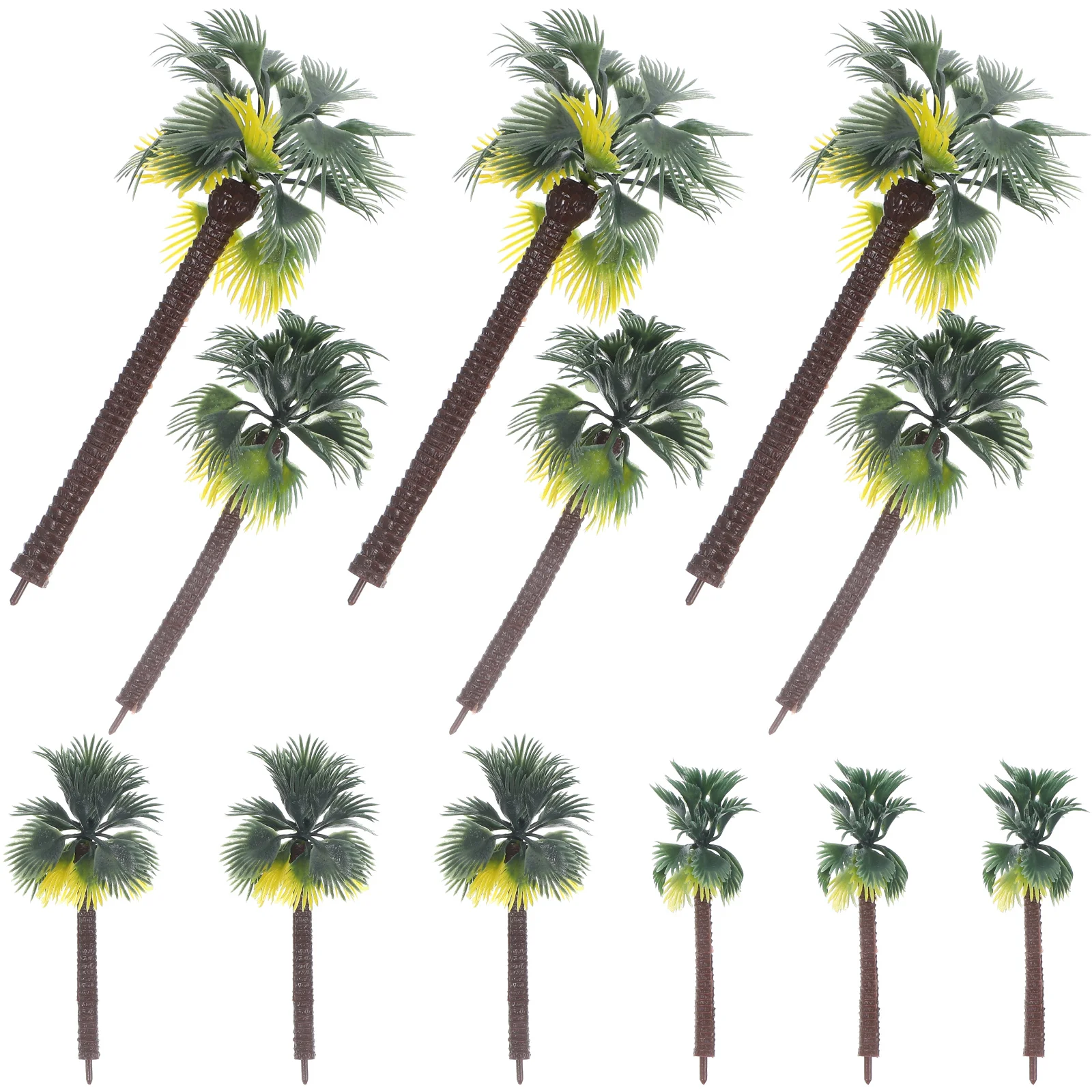 

12pcs Layout Plastic Palm Tree Diorama Scenery (The color of root is random) Landscape model tree