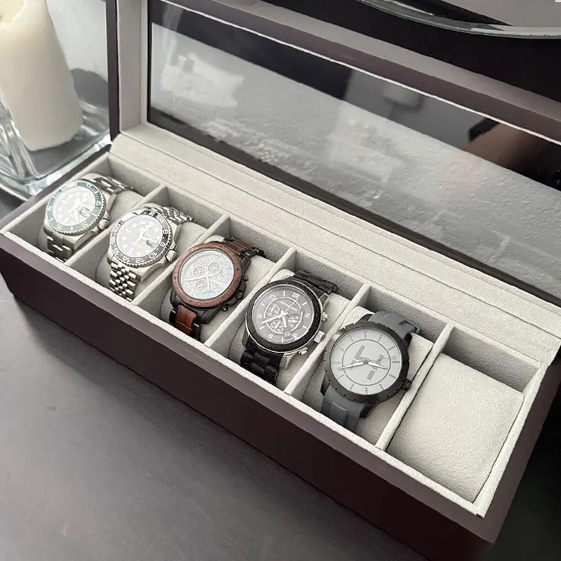 

2/3/6 Slots PU Leather Watch Box Traditional Style Watch Storage Box Gift Watch Case With Lock