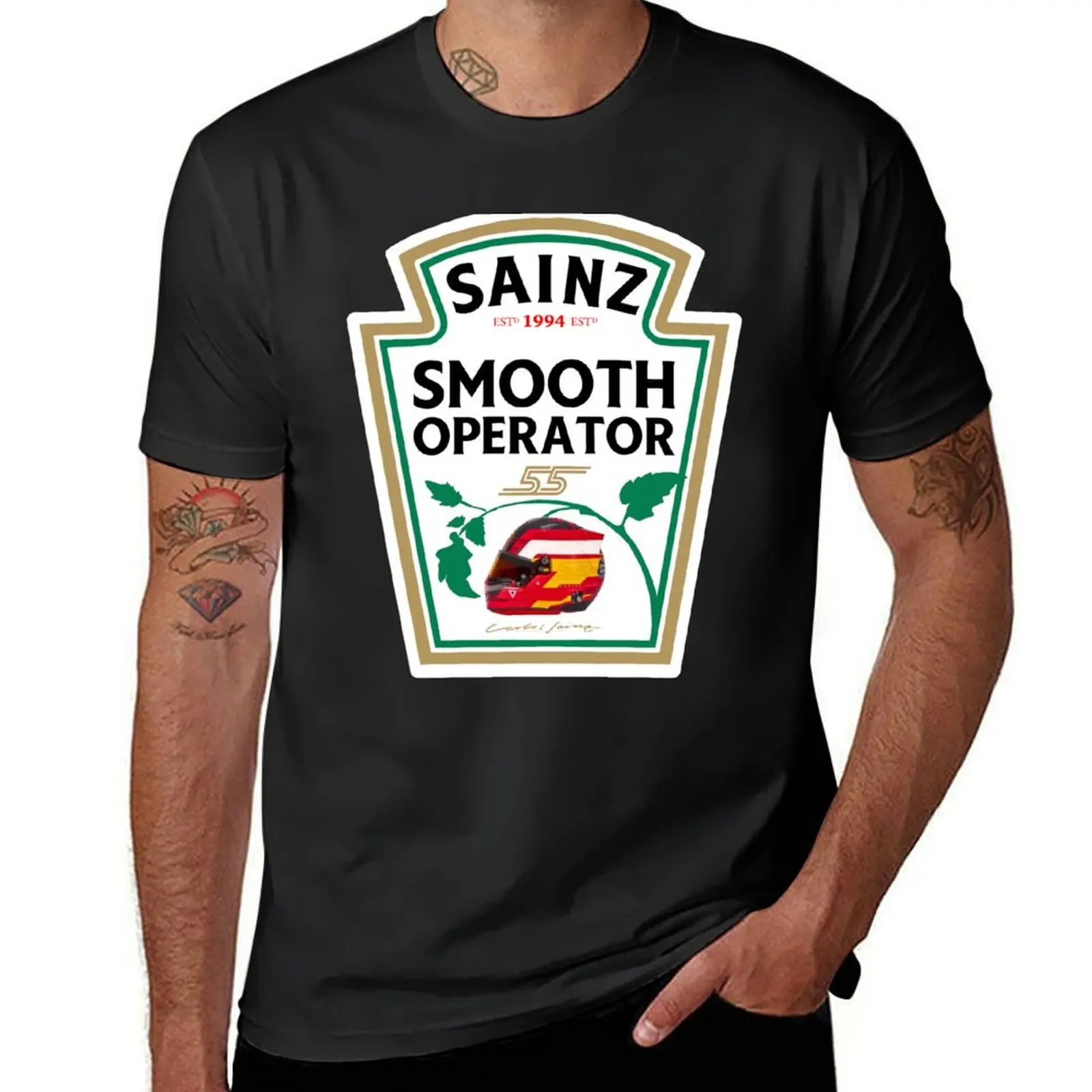 

Carlos Sainz Smooth Operator Artwork T-Shirt plus size tops cute clothes plain black t-shirts for men