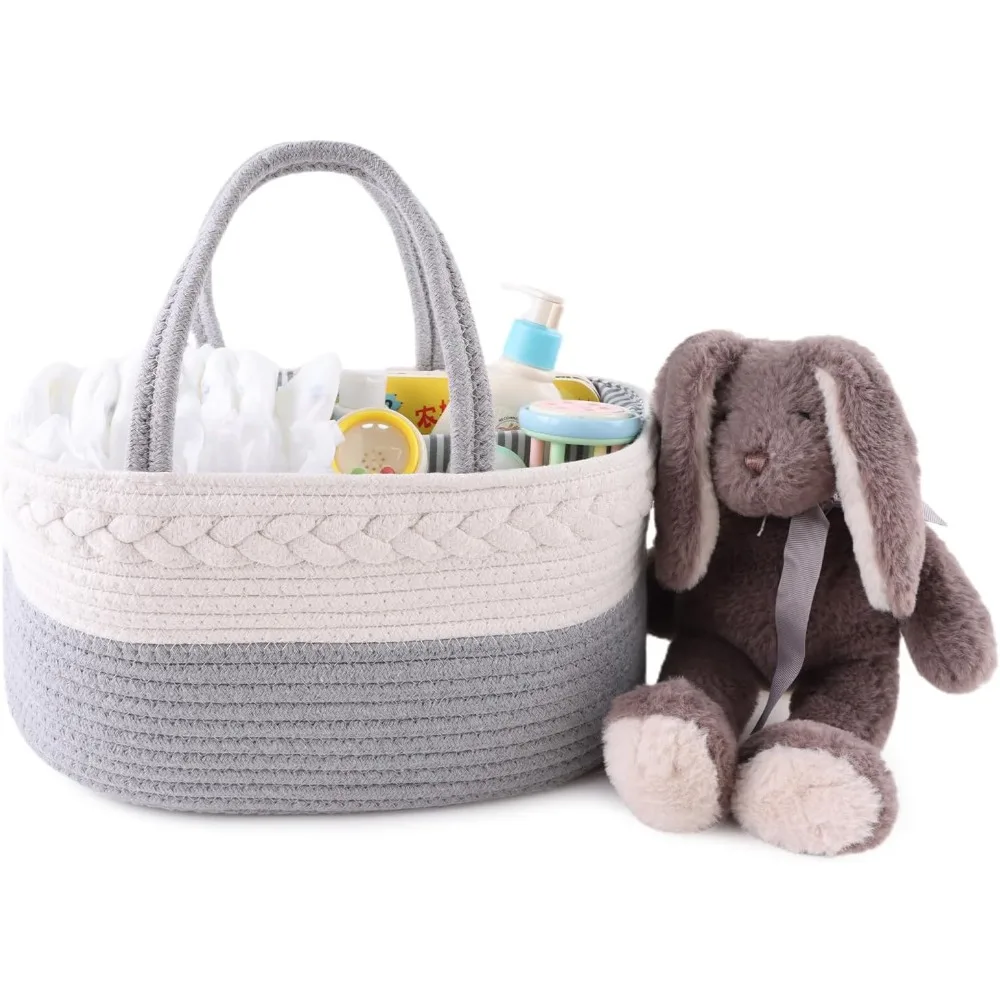 1pc Cotton Baby Diaper Caddy Organizer Canvas Portable Organizer for Changing Table Bag Baby Diaper Storage Basket