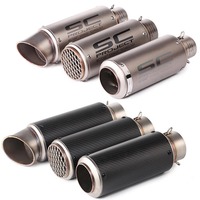 Motorcycle Universal 51mm/60mm Exhaust With DB killer Motorcycle Exhaust Pipe Muffler Carbon Fiber GP-project Exhaust Pipe