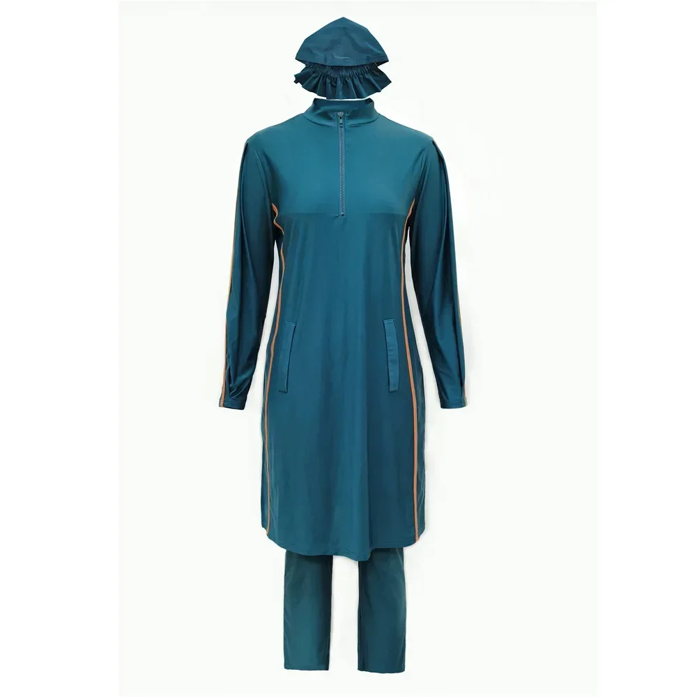 3 pçs burkini muçulmano banho hijab maiô roupas femininas maiô islâmico modesto banho femme musulmane maillot de bain