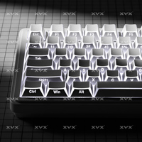XVX White Shadow Keycaps PBT Side Print Shine Through Keycap Cherry Profile 136 Keys Translucent around the Edges