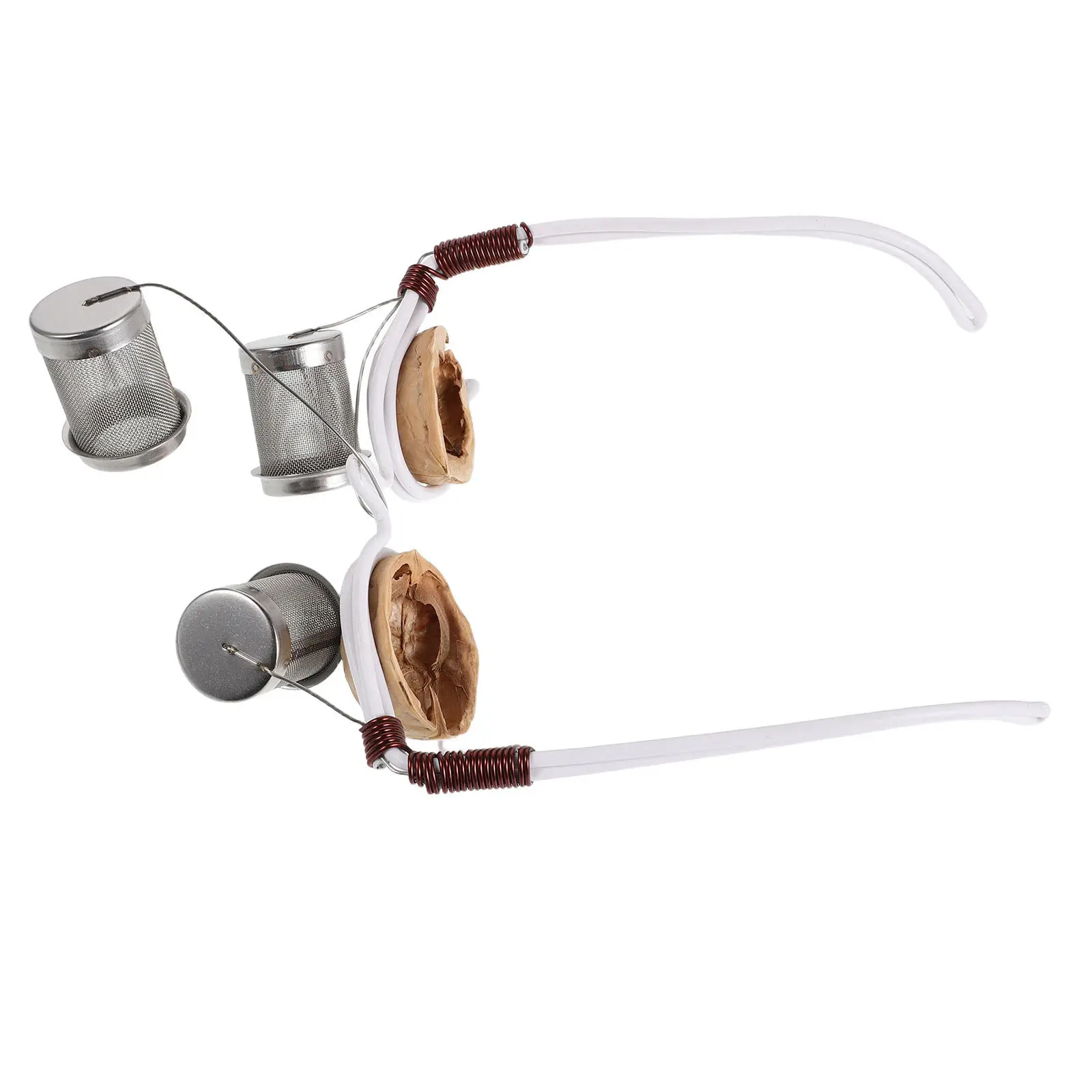 Moxa Burner Glasses Frame Natural Walnut Shell Mesh Eye Cups Portable Reusable Tcm Eye Care Spa Kit for Adults Seniors Herbal