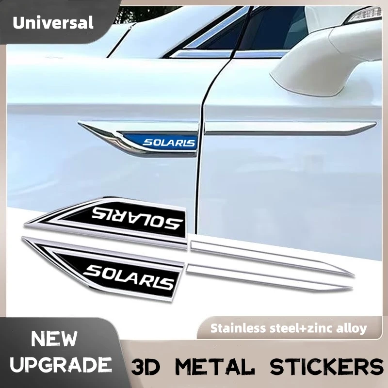 

2PCS Car Side Fender Knife Stickers Emblem Badge Decals Trim Styling For Hyundai Solaris 1 2010-2016 Solaris 2 2017-2020