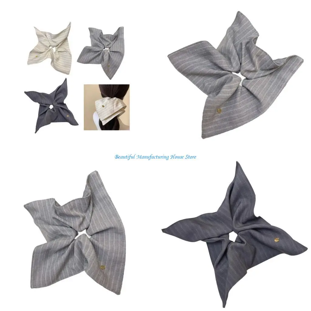 

E56A Practical Striped Scrunchie Hairband Elastic Headwrap For Different Hairstyles