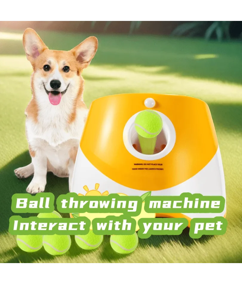 Pinball Machine - Automatischer Hundewurfautomat, Hundespielzeug, Tennisball-Wurfmaschine, interaktives Wurfspiel,
