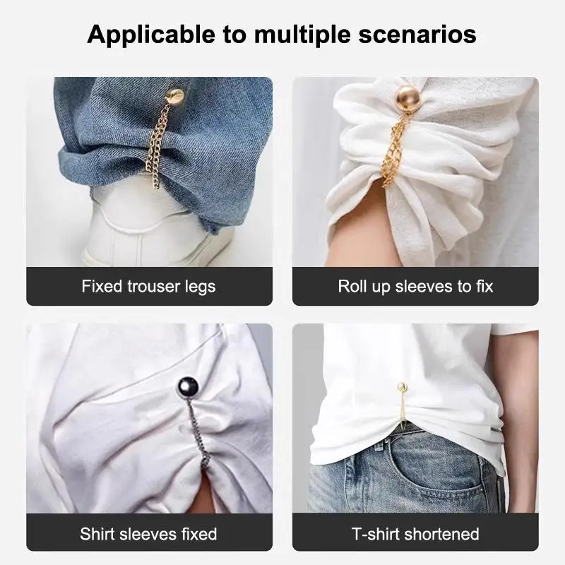 

Magnetic Clothing Clips Detachable Nail Free Chain Clips Seam Free Leg Fixing Closure Buckle Length Shortening Tool