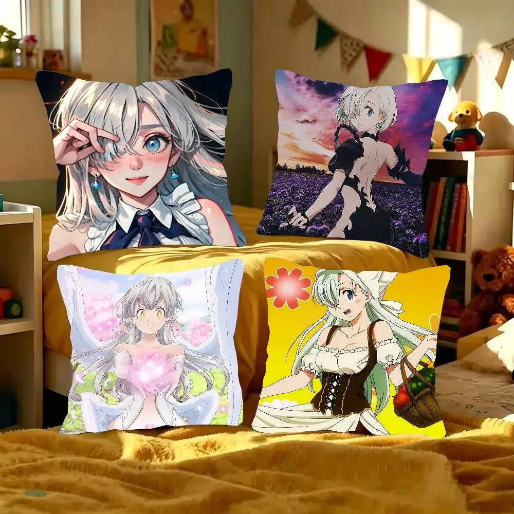 Elizabeth Liones Anime The Seven Deadly Sins Pillow Case Fashion Square Pillowcase Bedroom Sofa Room Ins Decoration Leisure