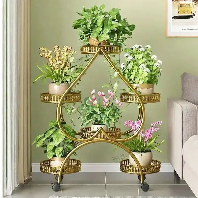 

Design Flower Shelf Organizer Aesthetics Living Room Flower Stand Display Light Luxury Fashion Decorations Plantenrek Furniture