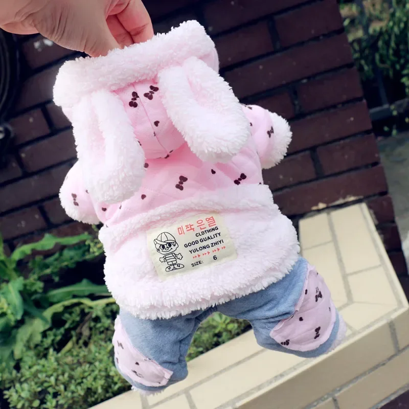 Thicken Warm Dog Clothing Winter Pet Clothes Jumpsuit Puppy Coat Yorkie Poodle Bichon Pomeranian Schnauzer Dog Outfit Apparel