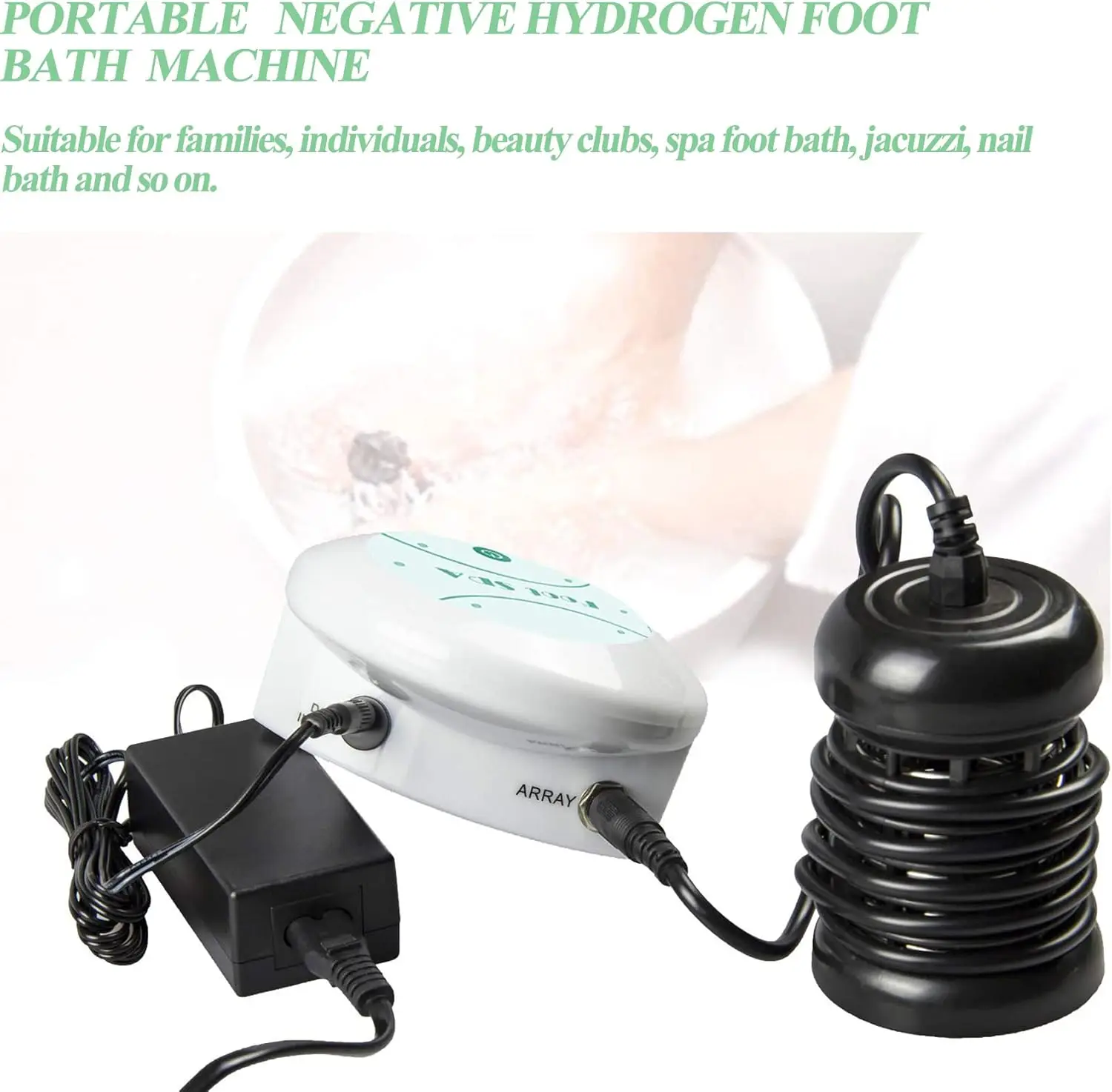 1Set Foot Spa Massager Mini Ion Electric Cleanse Detox Footspa Vibranting Whirlpool Care Relief Relax Arrays Aqua Health Therapy