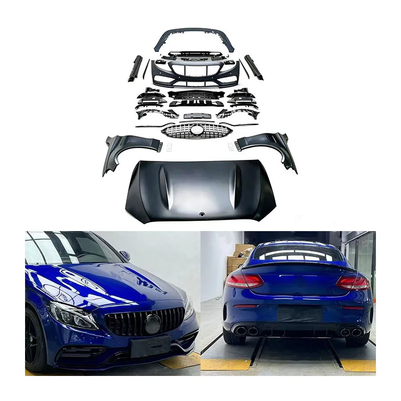 

Dream Garage For C-Class Coupe W205 2015-2021 C63 Style Body Kit Front Bumpers Rear Bumpers Car Fenders And E