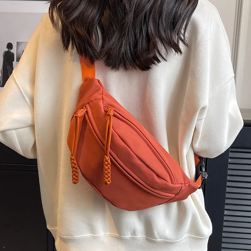 2024 Canvas Casual Crossbody Bag Sports Chest Bag Hundred Cloth Women's Waist Bag