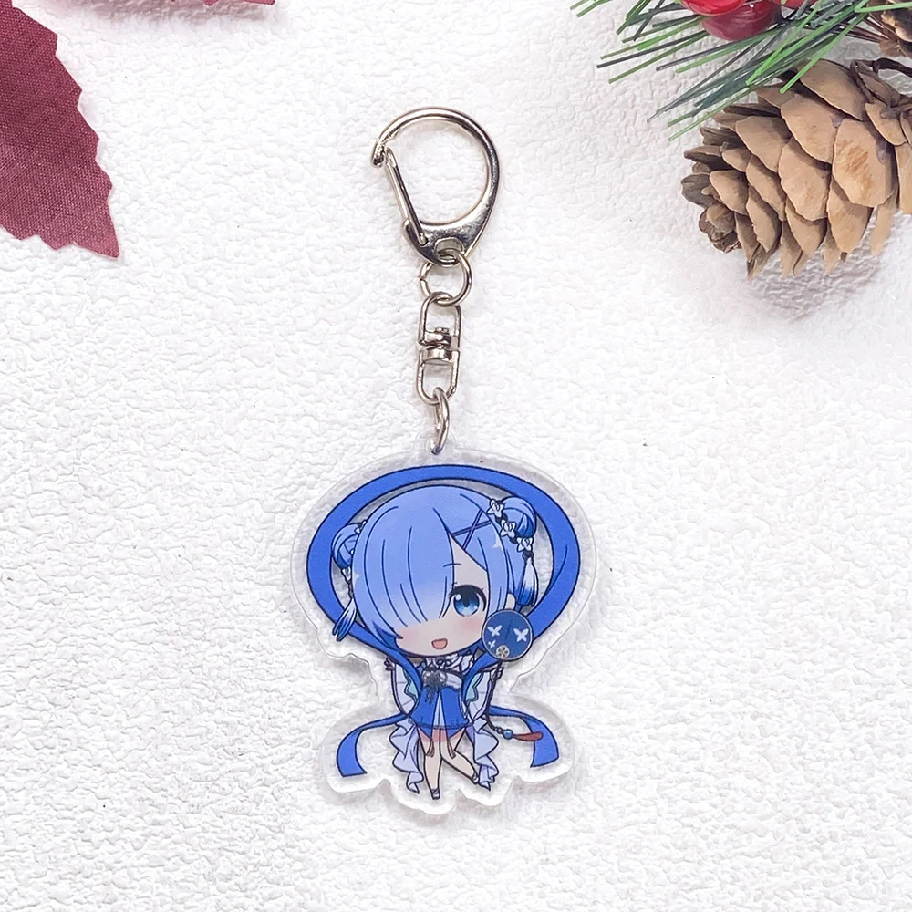 5Pcs Anime Re:ZERO -Starting Life in Another World Cute Keychain Accessories Acrylic Charms Pendant For Bag Backpack Key Holder