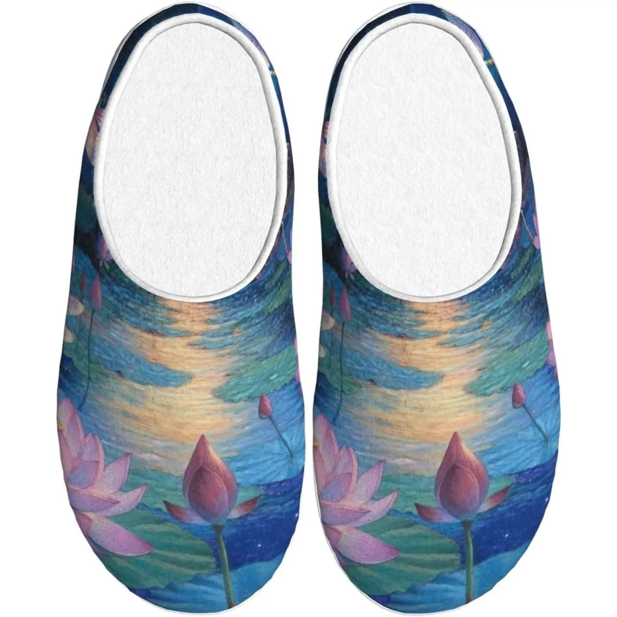 

Женские уютные тапочки с изображением стрекозы и цветка лотоса, мягкие хлопковые домашние и уличные домашние тапочки с противоскользящей подошвой