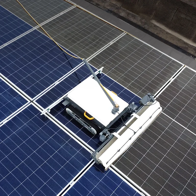 Slope Adaptable Crawler Solar Panel Cleaning Robot Dry Wet PV Cleaning Machine For Rooftop Solar Installation