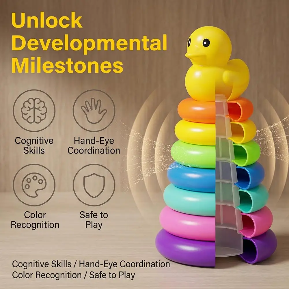 Juguetes de desarrollo para bebés, juguete Montessori para bebés, torre de bolas rodantes, juegos educativos Montessori para bebés, pista de apilamiento para 1-3 años