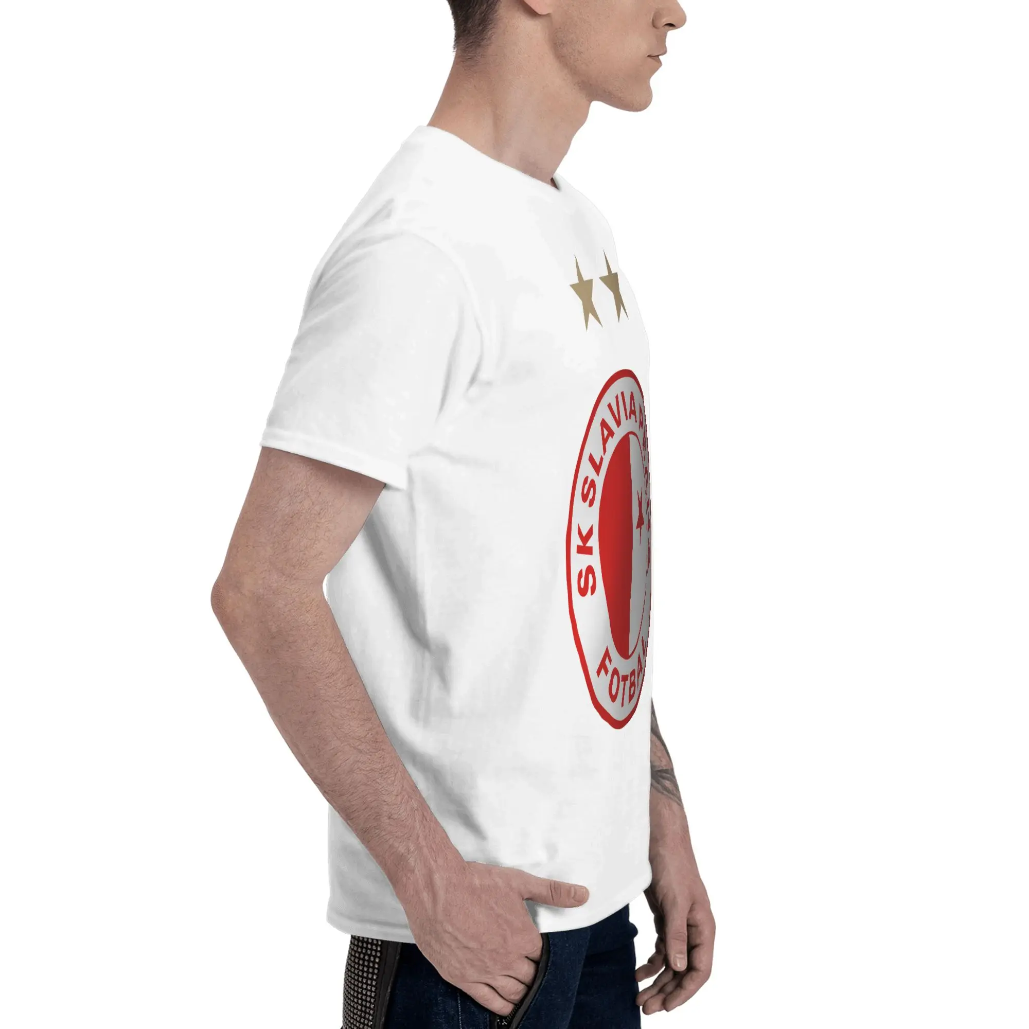 Sk Slavia Praha Lightweight Reversible T-shirt Artistic Commuting Short Sleeve