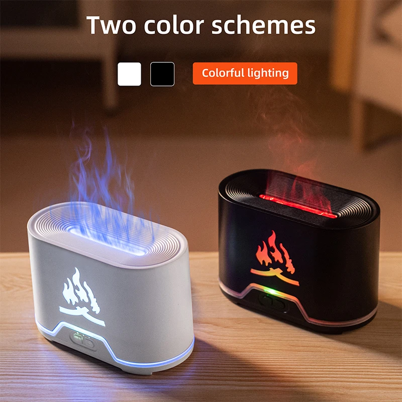 Smart Aroma Diffuser & Flameless LED Lamp | Bedroom Humidifier with 7 Color Night Light (USB Powered)