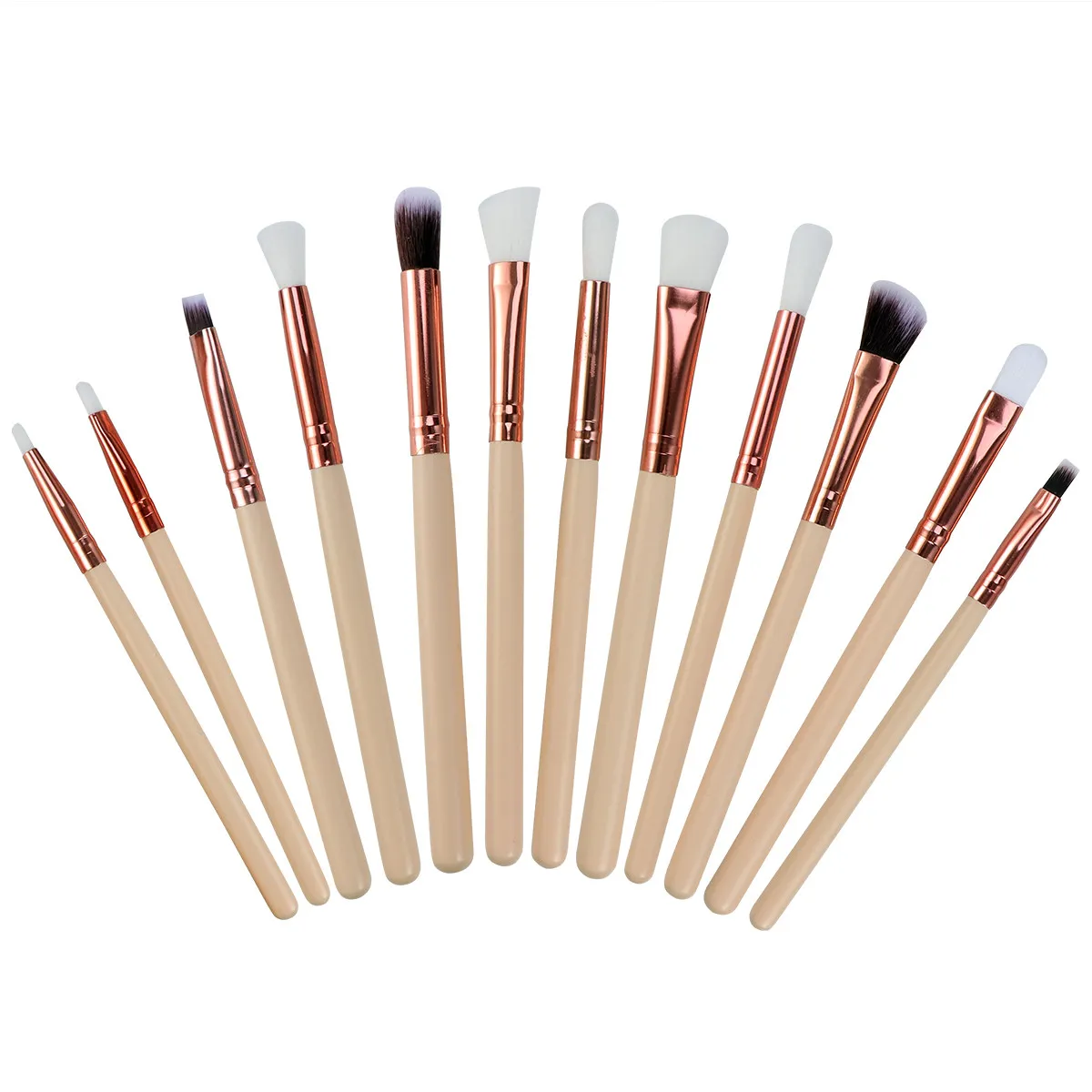Set di 12 Pennelli per Trucco Occhi, Setole Sintetiche Premium, Pennelli Cosmetici Professionali Multifunzione per Fondotinta, Ombretto, Eyeliner