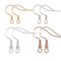 50pcs 925 Silver Plated Earring Hooks, Hypoallergenic Fish Hook DIY Earring Findings Jewelry Making Supplies