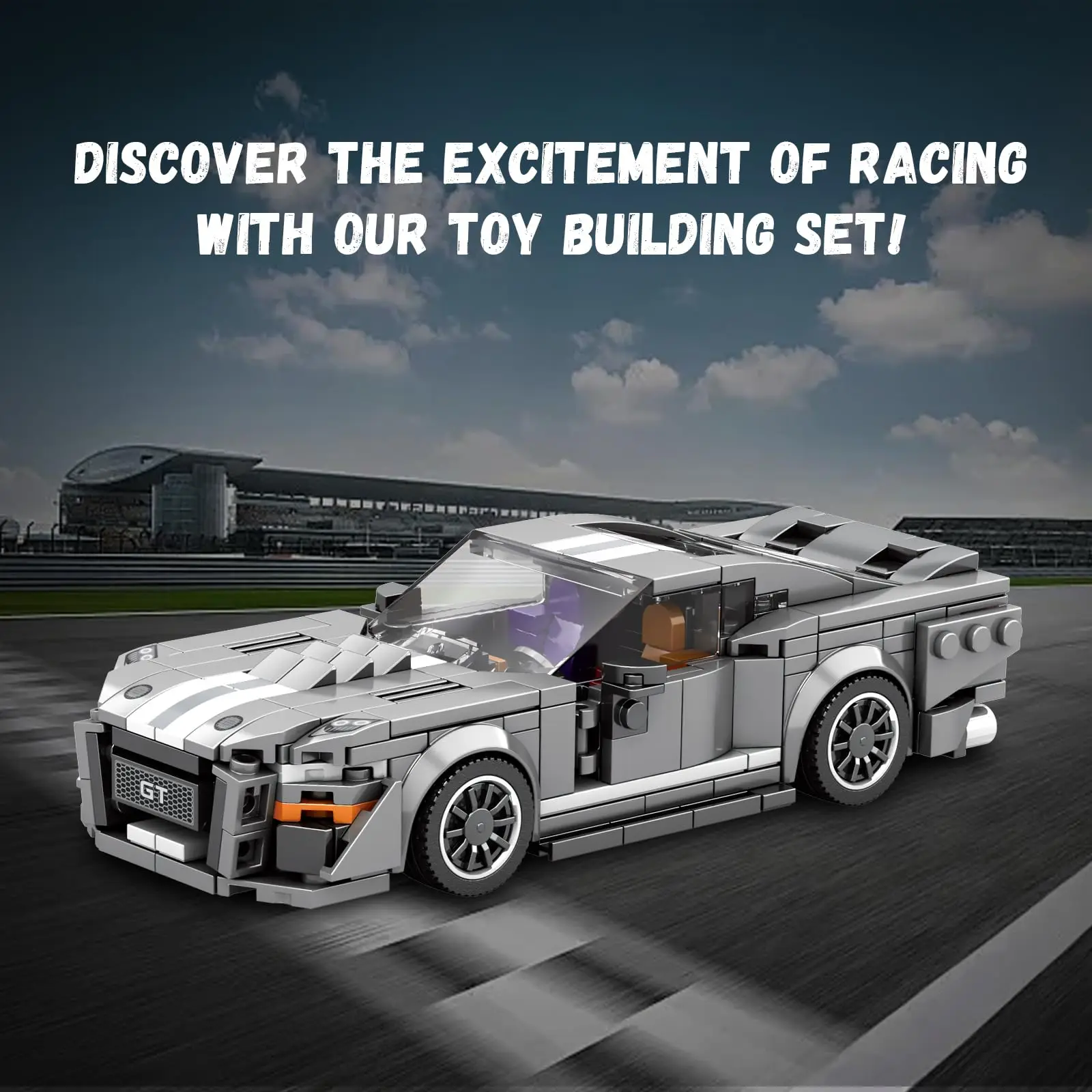 476PCS GT500 Race Car Building Blocks MOC Speed Champion Building Bricks Set Parking Lot Kit Toy for Adults Teens and Kids Gifts