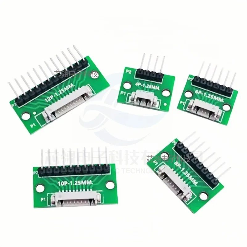 Adaptador de Placa de Prueba de 1.25mm a DIP 2.54, Terminal de Soldadura Horizontal, 4/6/8/10/12 Pines (5/10 Piezas) 2