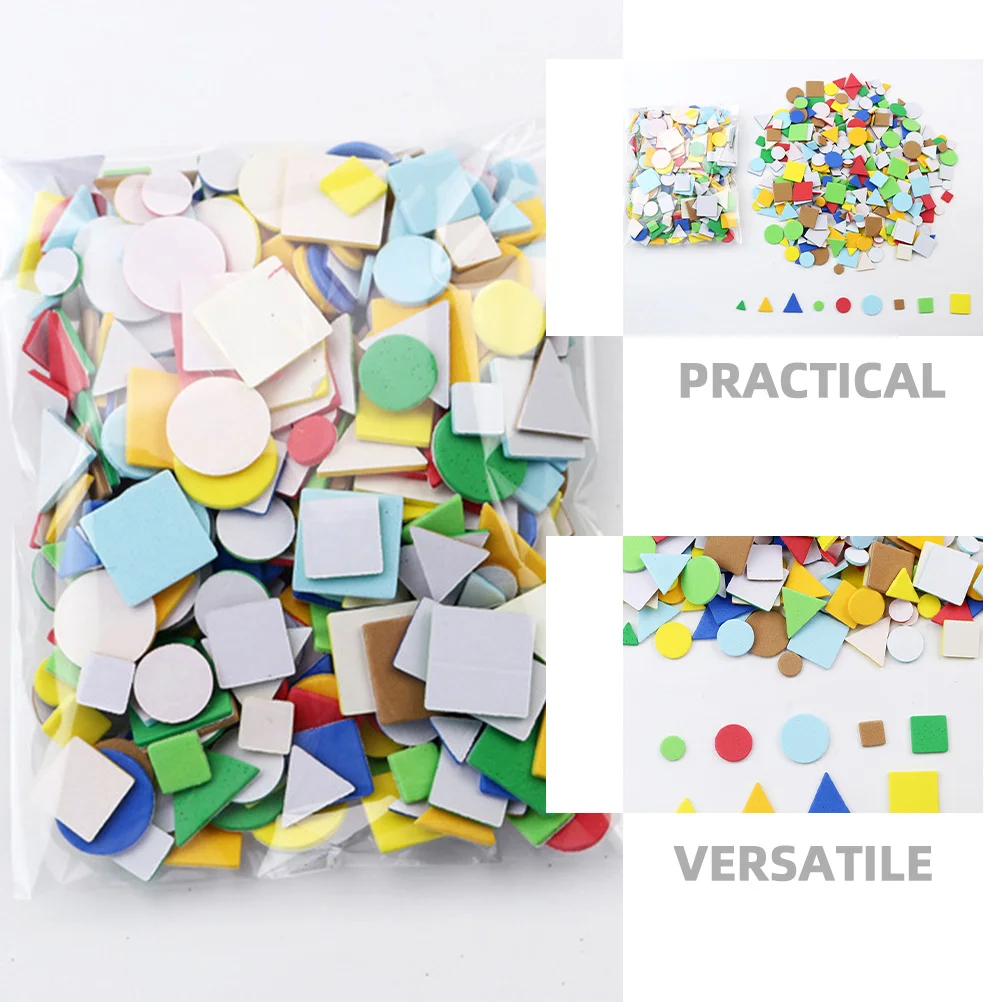 

2 Bags Geometric Pattern Foam Stickers Eva Adhesive DIY Craft Material for Home Kindergarten Wall Door Decorative