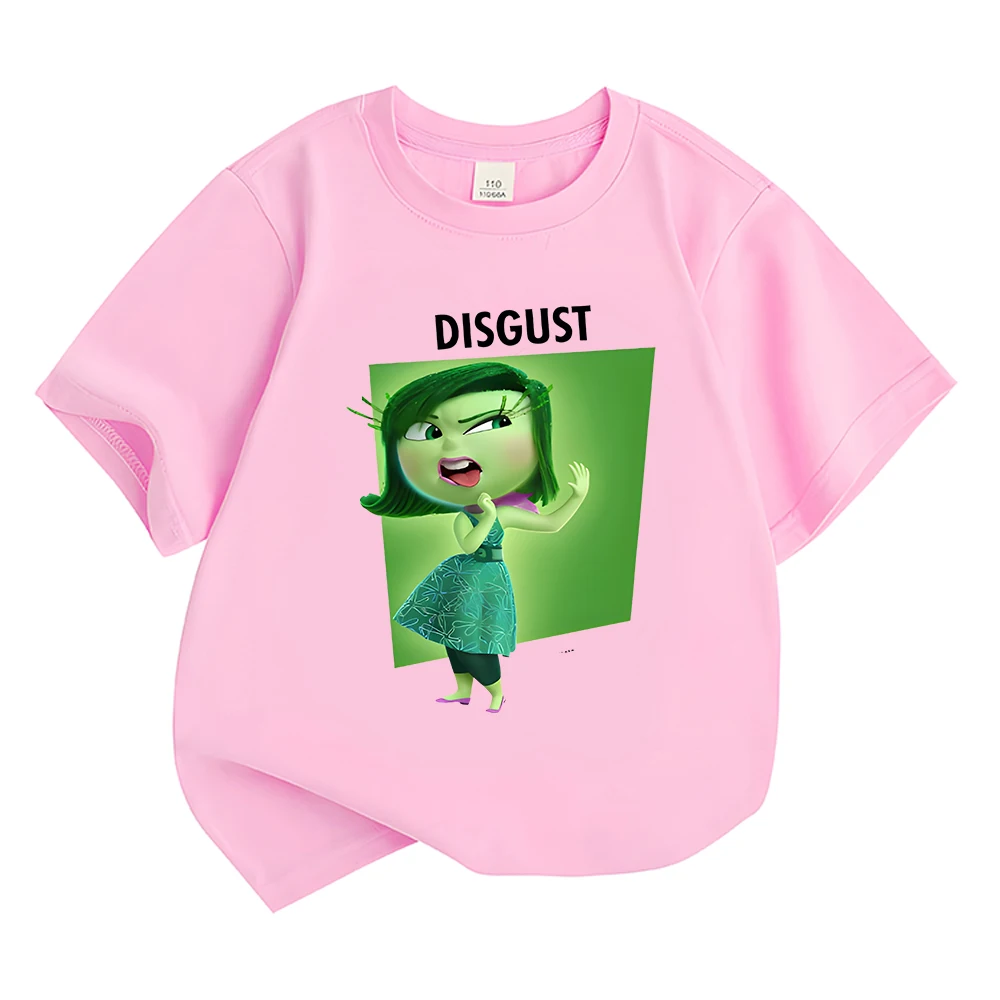 T-Shirt per bambini disgusto Inside Out 2 Cartoon Boys Girls T-Shirt Teenager Tee Shirt abbigliamento per bambini magliette cotone manica corta