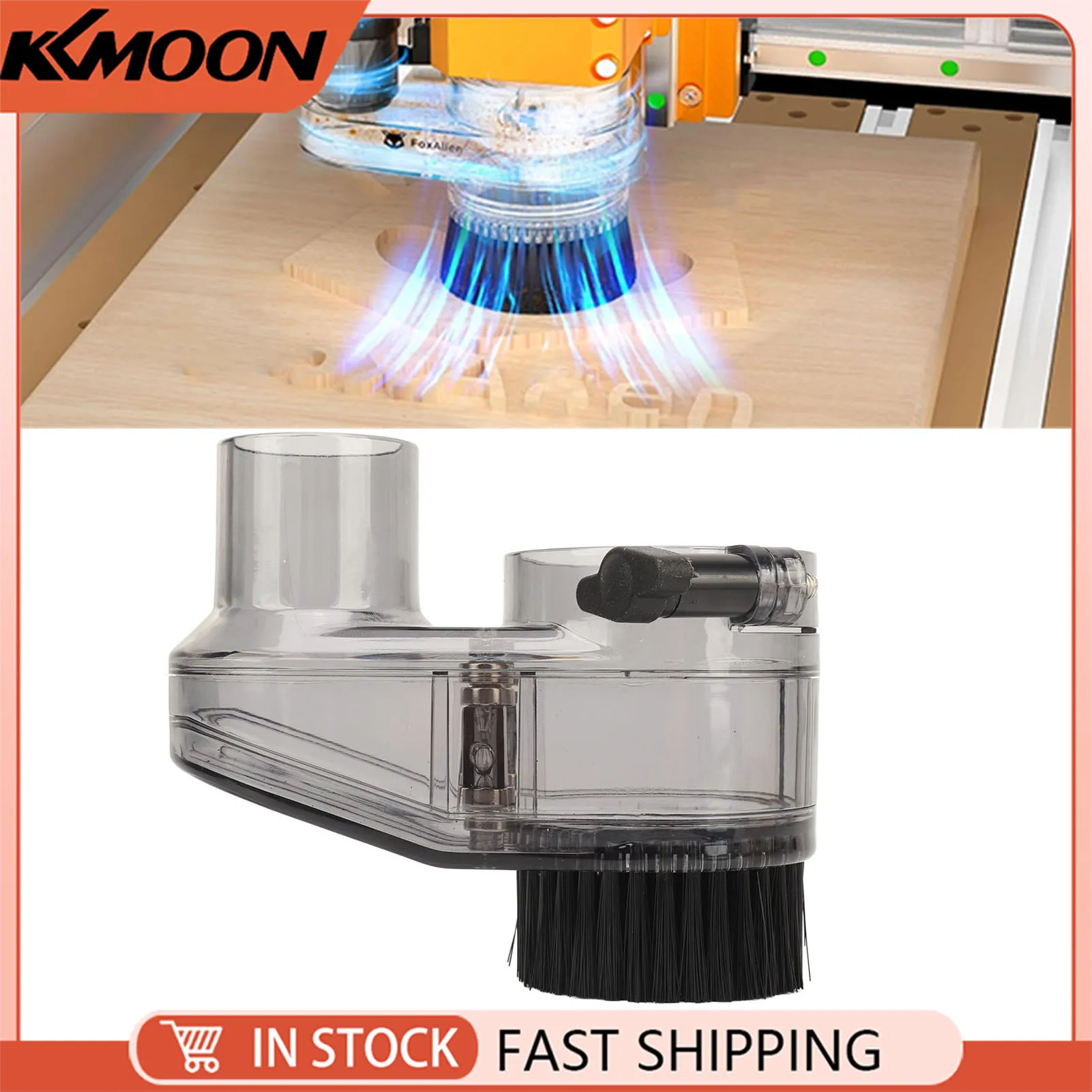 Router-Staubschutzschuh 38mm Schlauchdurchmesser CNC-Staubschutzschuh Nylonbürste 52mm Durchmesser Magnetisch Höhenverstellbar für 52mm Spindelmotoren