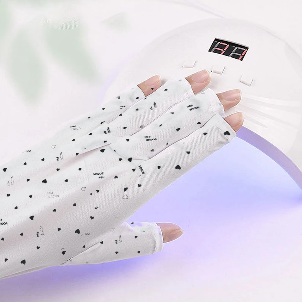 Rękawiczki chroniące przed promieniowaniem UV, chroniące dłonie, do manicure, pielęgnacji skóry, bez palców, anty-UV, rękawiczki do lampy żelowej do paznokci.