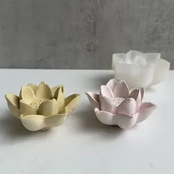 Lotus Silicone Mold Candle DIY Flower Aromatherapy Candle Soap Plaster Resin Mold Home Decoration Candle Making Supplies