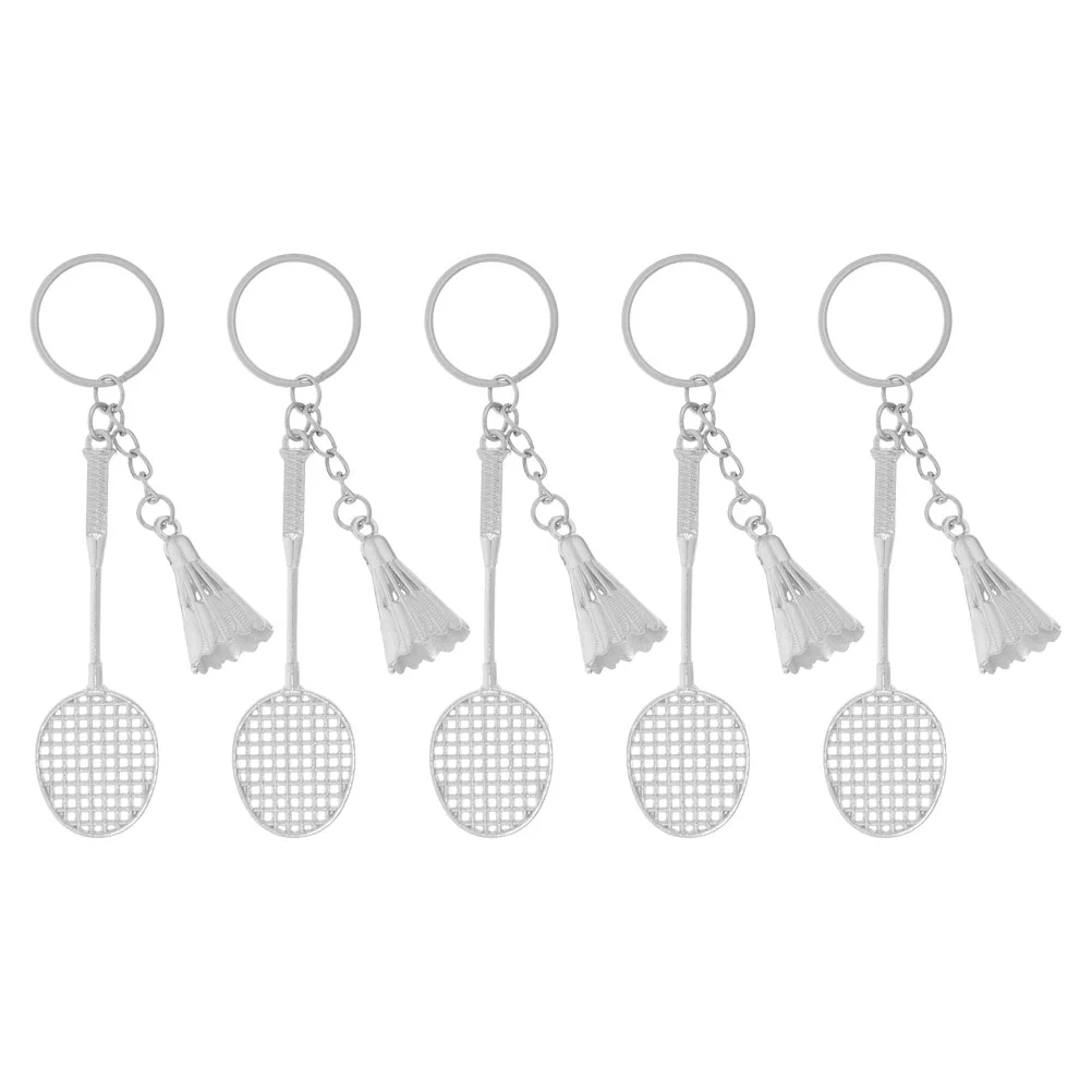 

5 Pcs Key Chain Keychain Holder Badminton Pendant Keyrings Racket Mini Racquet Pendants Car
