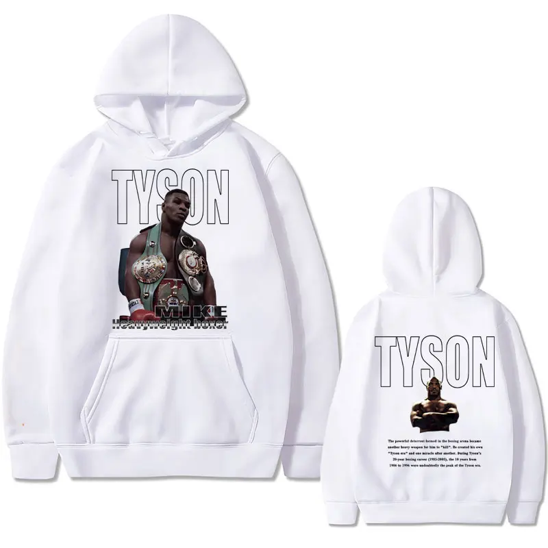 Boxing King Mike Tyson Double Sided Print Hoodie Men Women Casual Vintage Sweatshirt Oversize Male Hoodies Men's Cool Streetwear