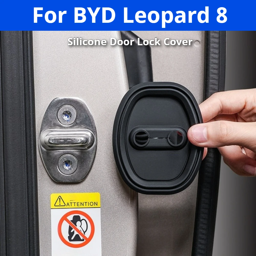 For BYD Leopard 8 Silicone Door Lock Cover Stopper Silent Buffer Pad Car Interior Mod Decor Accessories