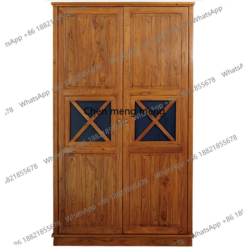

Ancient Elm Sentiment Furniture Old Elm Wardrobe Solid Wood Modern Simple American Country Style Extra Large Storage Adjustable