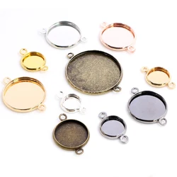 High Quality 10mm 12mm 14mm 16mm 18mm 20mm Inner Size Double Loops Iron Cabochon Base Cameo Setting Charms Pendant