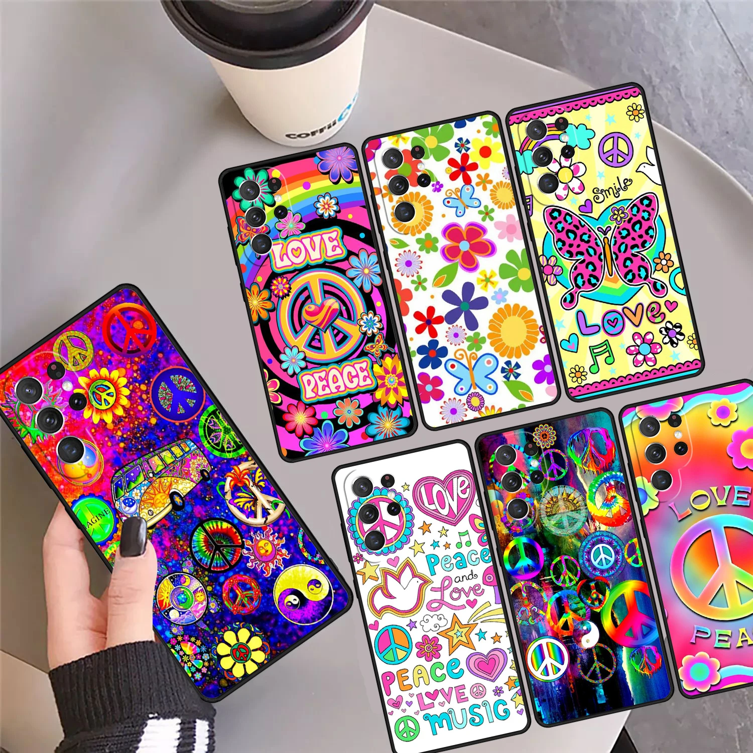 Peacr N Luv Flower Power Slumber Party Phone Case For Samsung Galaxy S24 Ultra 23 S22 Plus S21 FE S20 S8 S9 S10 Note 10 Pro 20