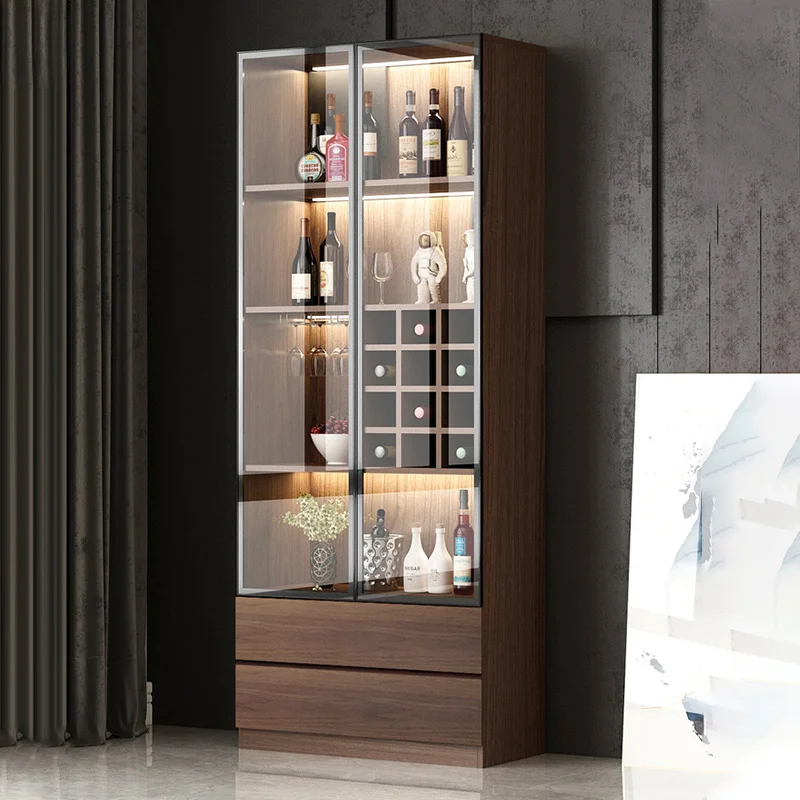 

Wood Vitrinekast Dry Cabinet Congelafor Holder Modern Corner Glass Cabinet Mini Vitrina Refrigerada Wine Cabinet Furniture