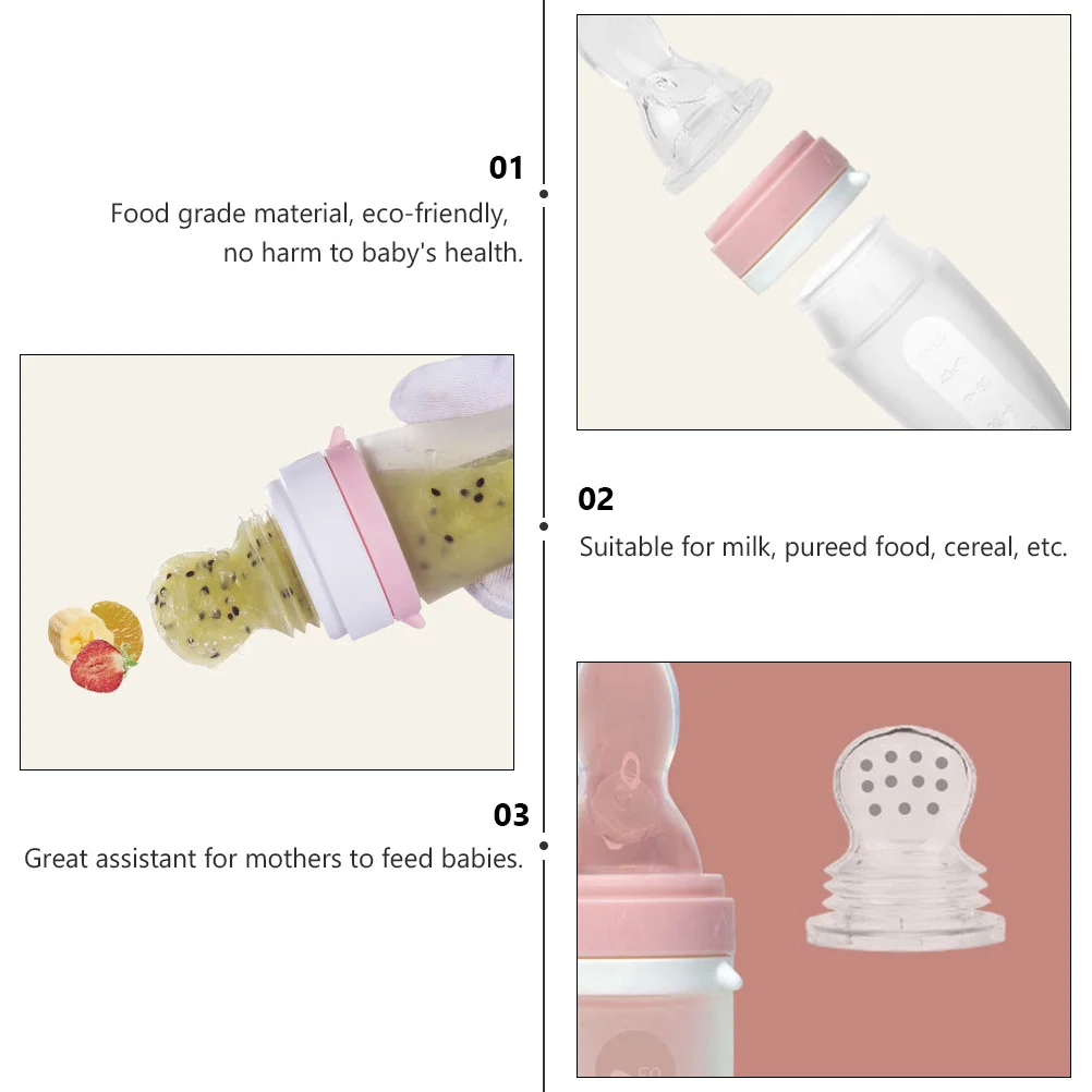 

1 комплект, силиконовая детская бутылочка для кормления, посуда для новорожденных, инструмент для посуды из чистой еды, бутылочка для кормления, инструмент для детской посуды