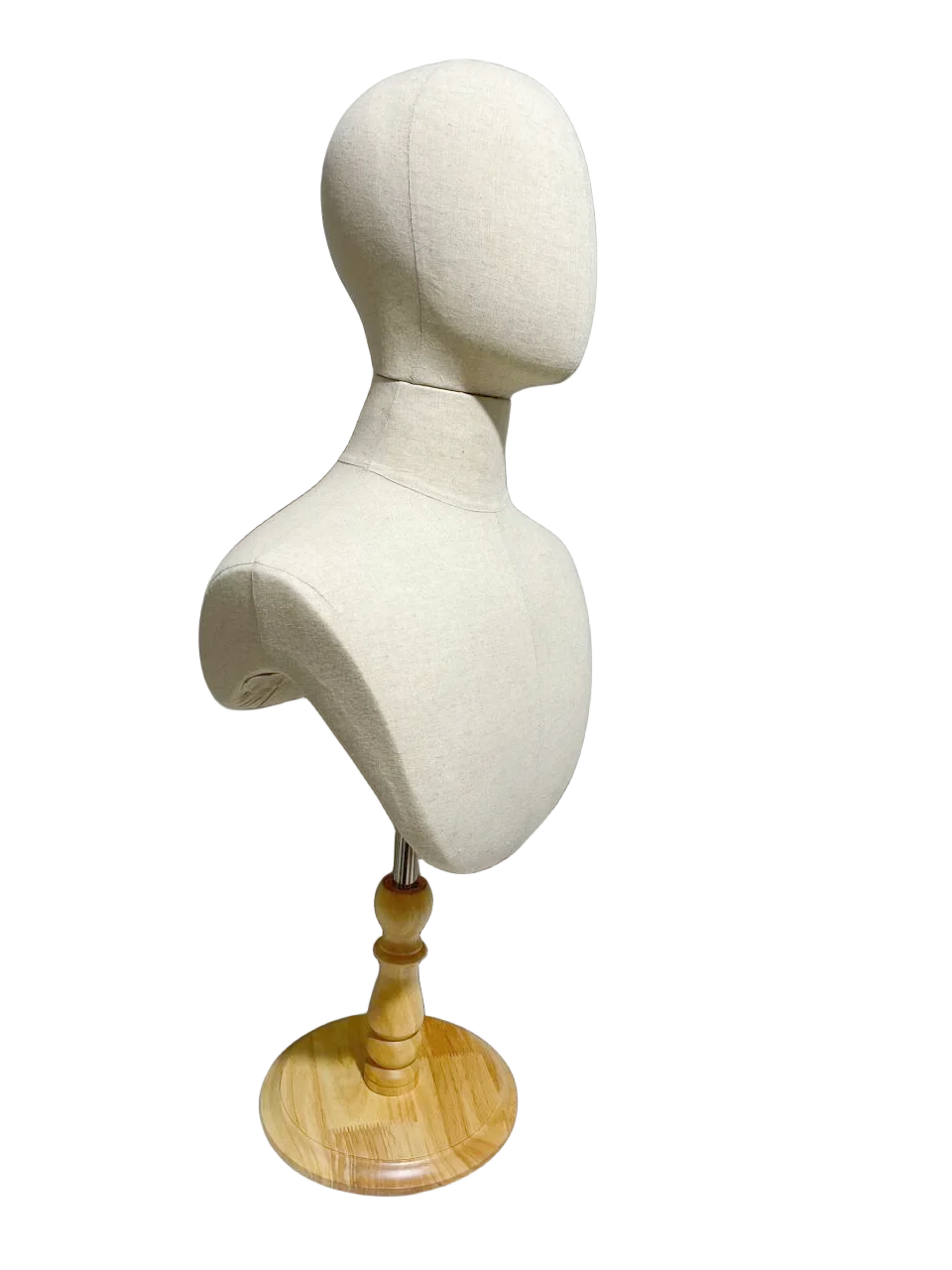 wooden base sewing pinnable natural linen male mannequin head with shoulders Robert