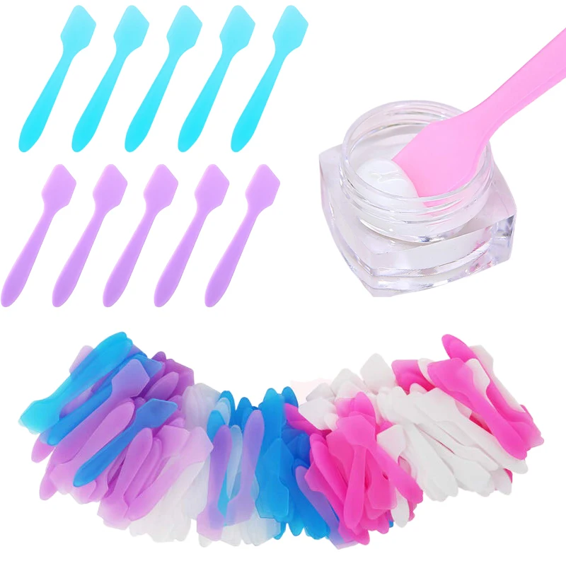 300Pcs Disposable Mini Makeup Spatulas Cosmetic Creams Spatulas Frosted Spatulas Scoops Cosmetic Tools up Supply Dispensers